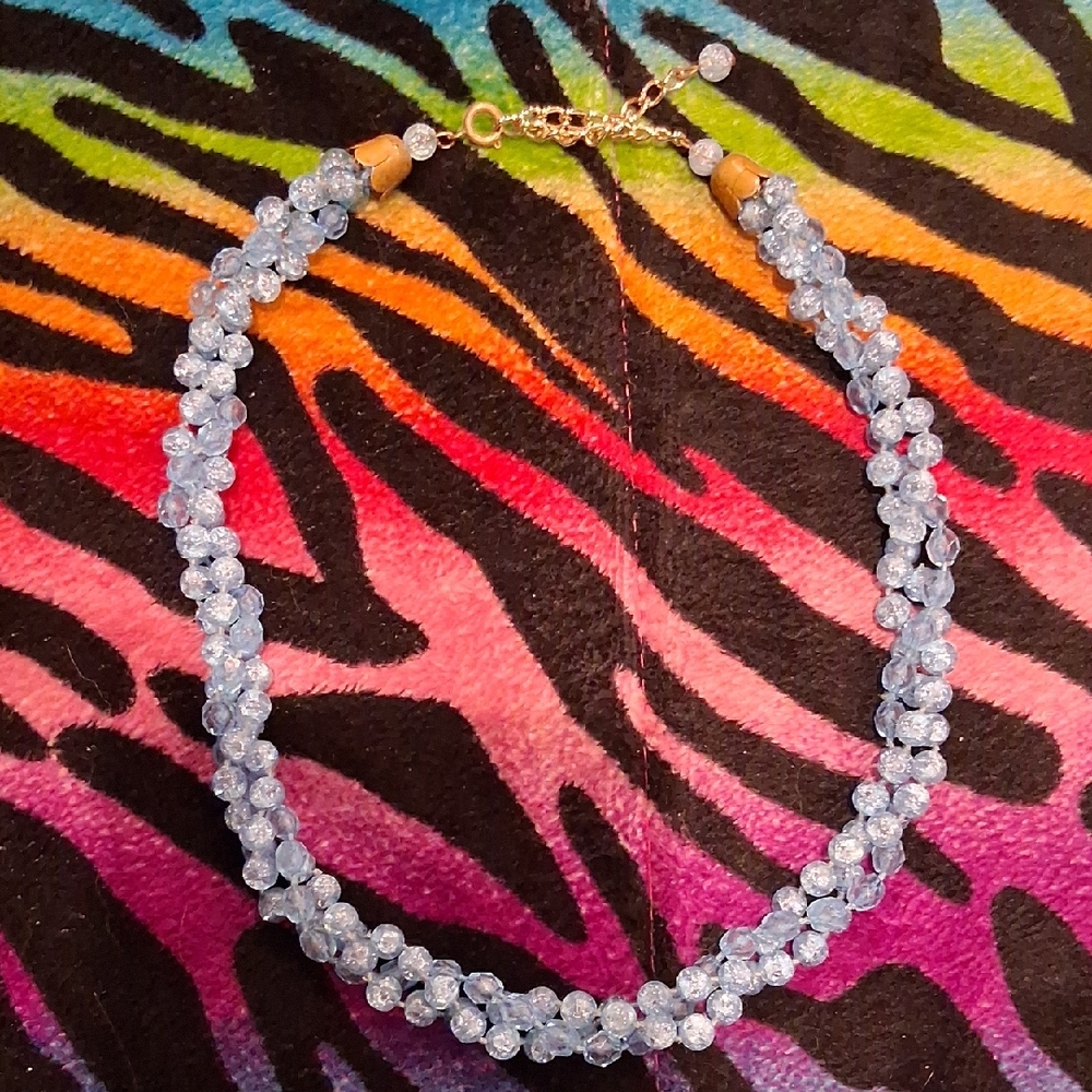 Elegant Vintage Blue Beaded Necklace